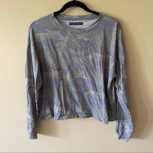 Abercrombie & Fitch Camouflage Long Sleeve Tee - Gray and Blue